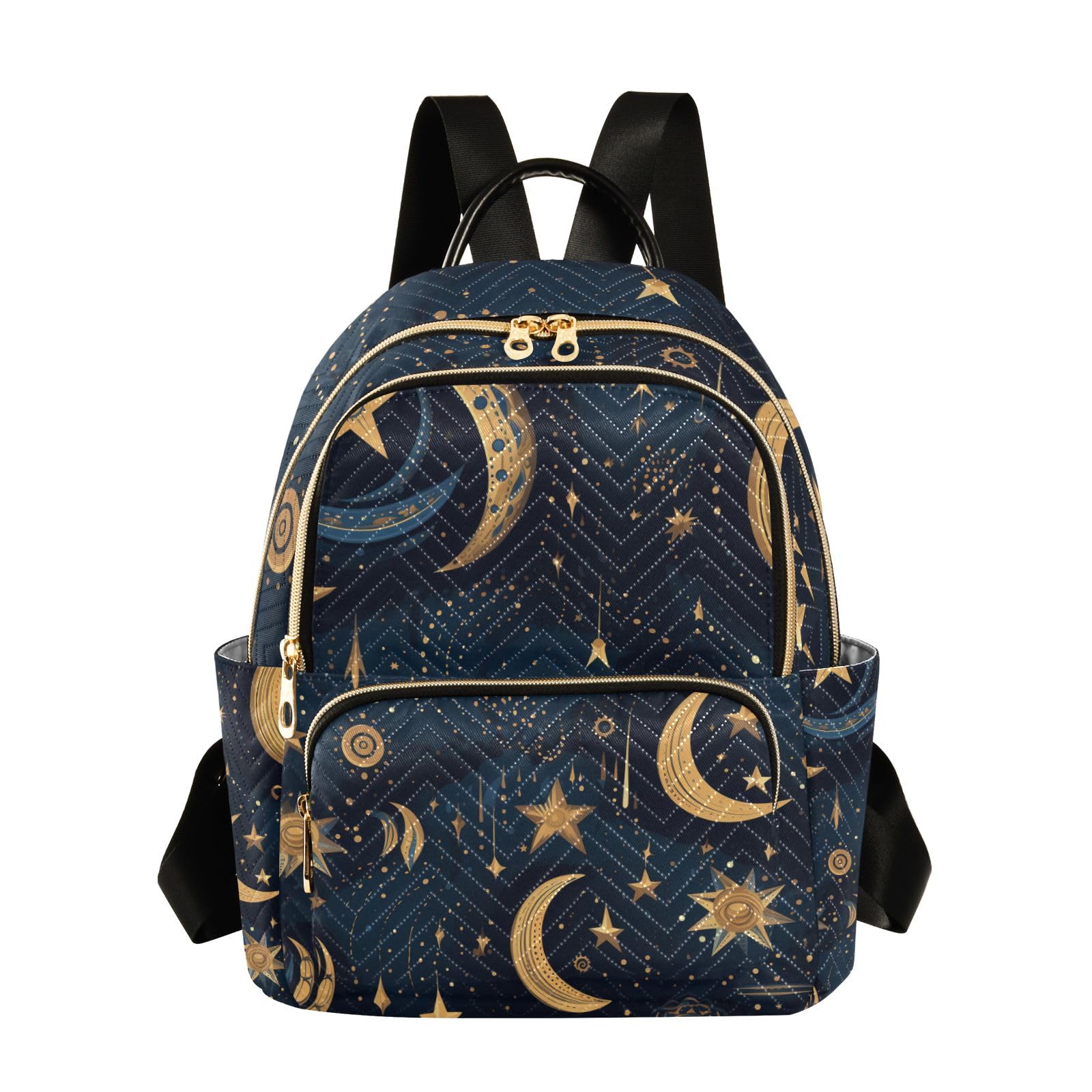 Small Backpack Purse for Women, Ethnic Stars Moons Travel Bag Casual Daypack Shoulder Bag
