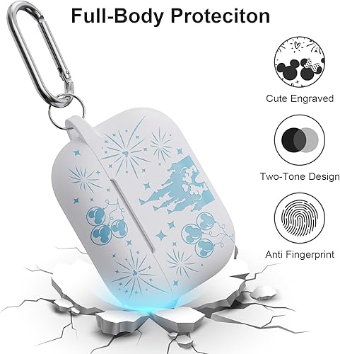 Miniatura 5 de Funda grabada de dos tonos compatible con Apple AirPods Pro de 2 generación de 1 generación, funda protectora completa de silicona para AirPods Pro