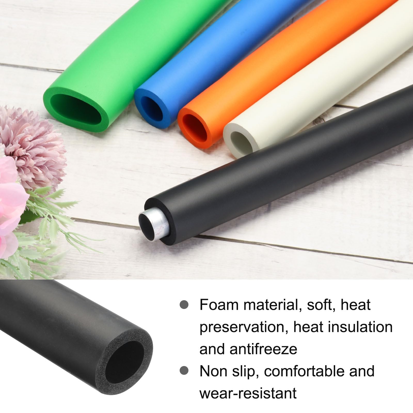 Rebower 20mm ID Pipe Insulation Tubing 5mm Thick Heat Preservation Foam Tube - Image 3