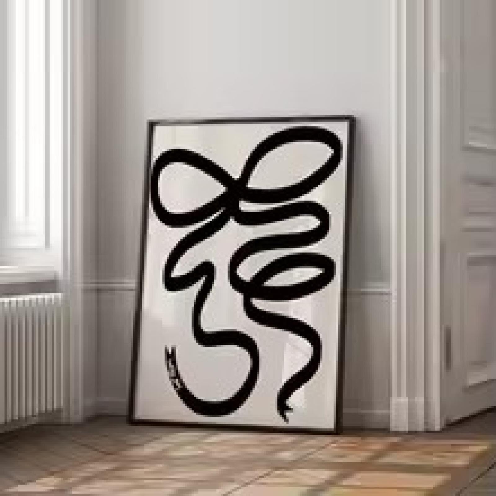 Impression sur toile de qualité supérieure tableau nœud noir encadré - 8