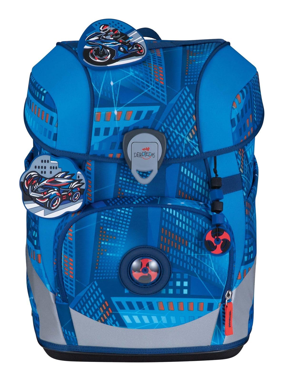 DerDieDas Schulranzen ErgoFlex Tiny Set 6-teilig Turbo Speed blau