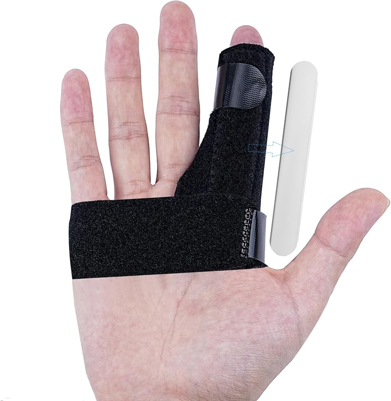 Trigger Finger Splint,Finger Brace Support Stabilizer for Arthritis, Injury & Sprain, Broken & Mallet Finger, Knuckle Immobilization - Fits Index, Middle, Ring, Pinky Fingers,Black