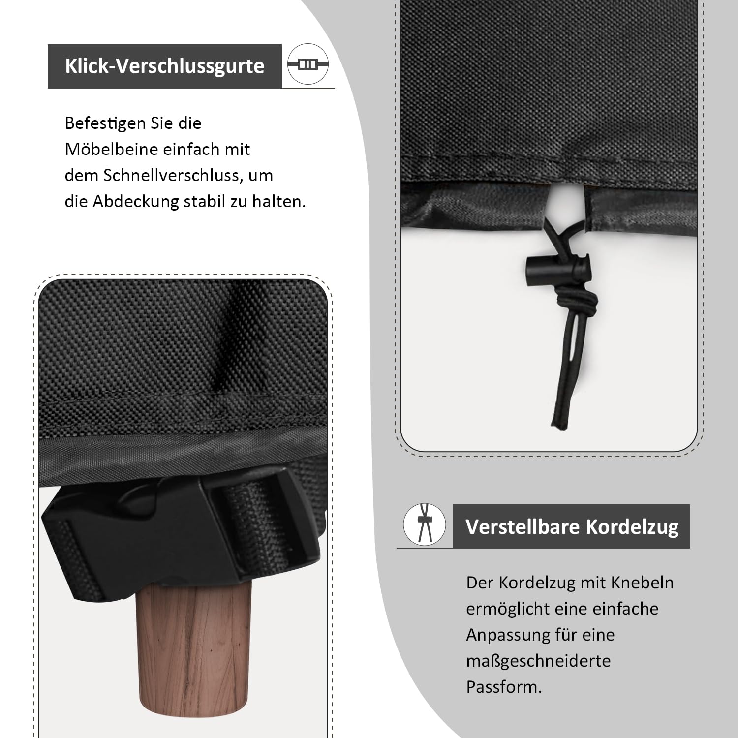 Dokon Abdeckung für Gartenmöbel Wasserdicht, 270x210x90cm, Gartentisch Schutzhülle mit Belüftungsöffnungen, Robustes 420D Oxford-Gewebe Staubfest Anti-UV Abdeckplane für Terrassenmöbel, Sitzgruppe