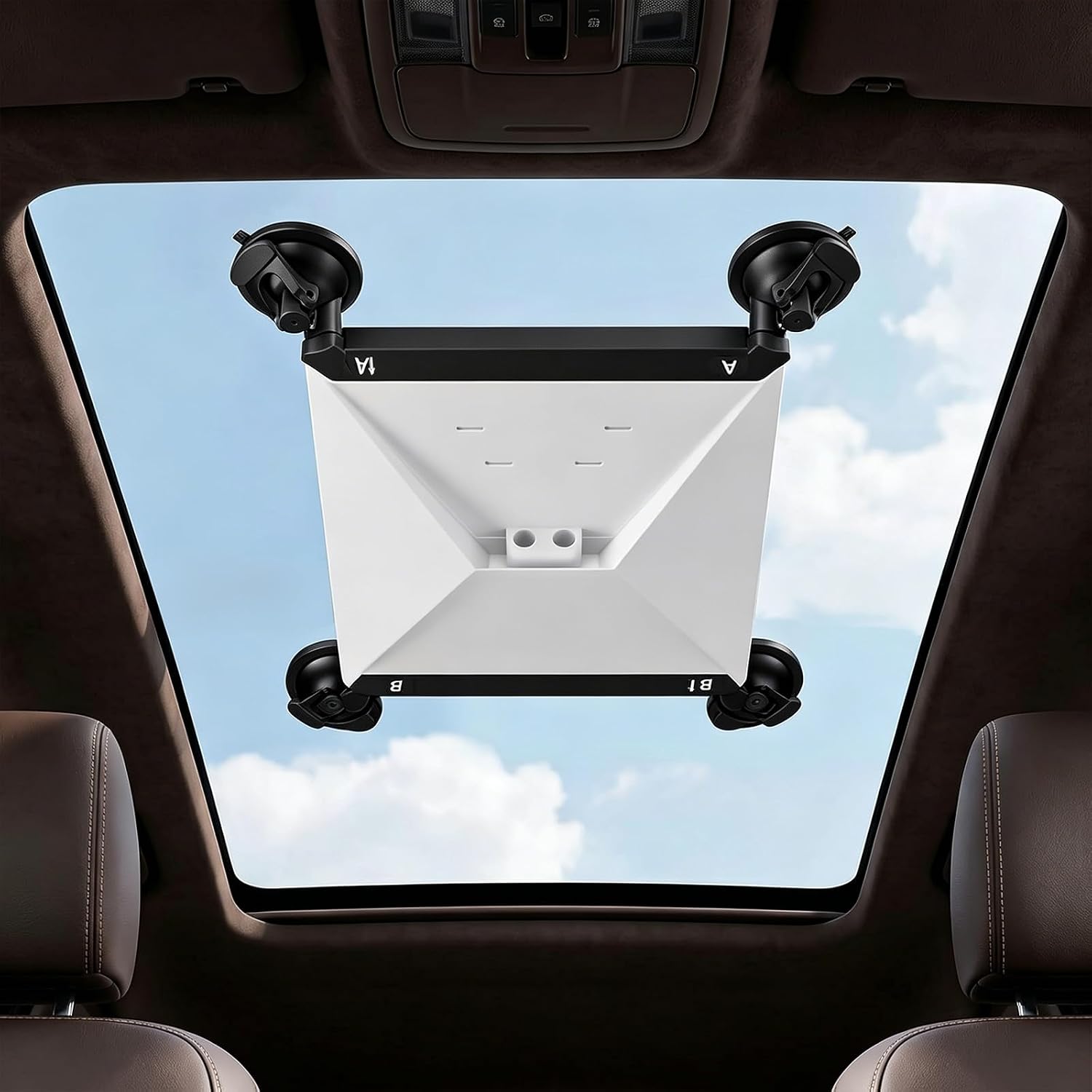 Vacuum Suction Cup Mount Compatible with Starlink Mini, 4 Heavy-Duty Rotatable Suction Cups Window Mount, No Drill Tool-Free Installation Car RV Boat Window Holder, White