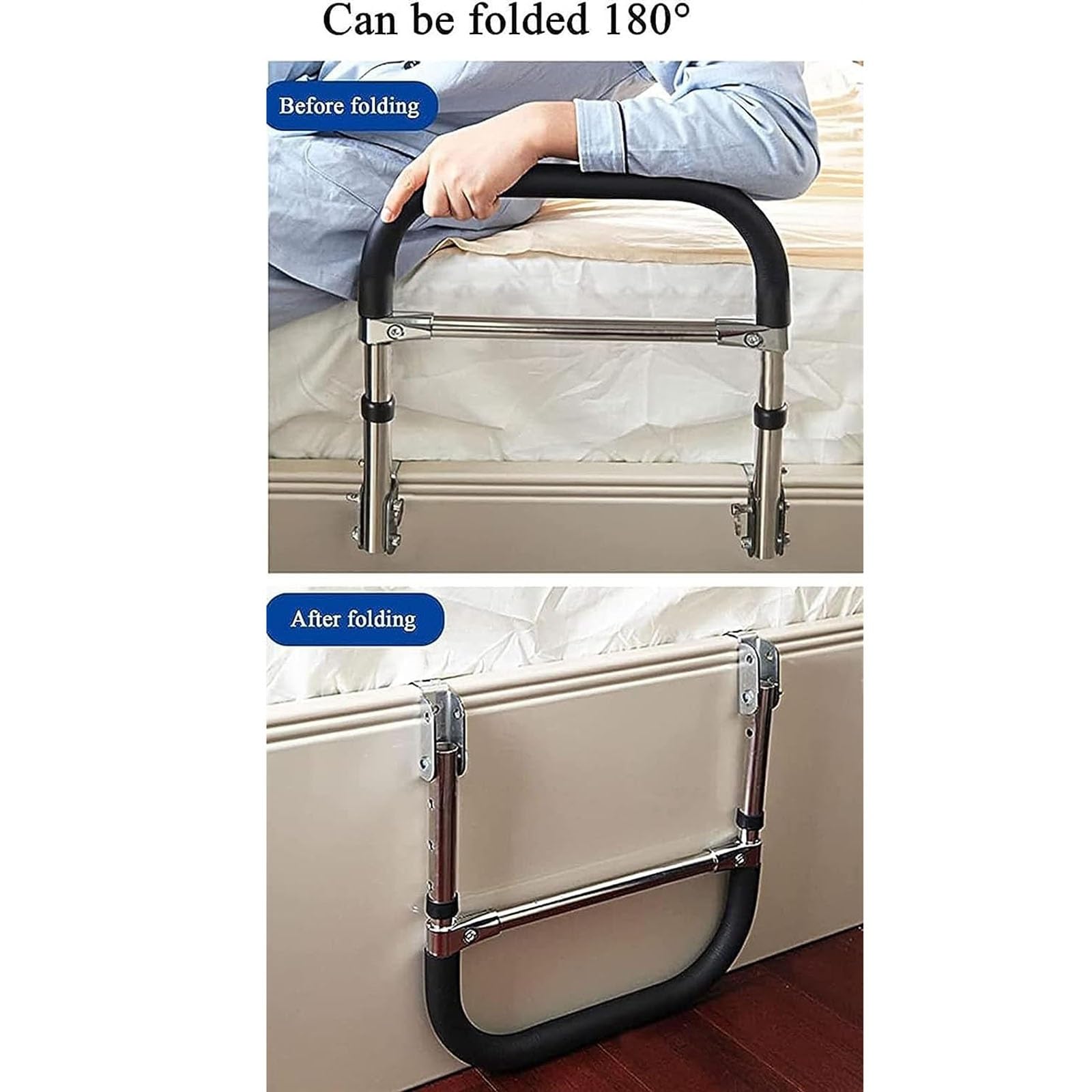 Barandilla Cama Adulto, Barandilla Plegable De Seguridad Barrera De Cama para Mayores Inoxidable Barandilla De Cama De Hospital para Ayudar A Ancianos Embarazadas Discapacitadas ( Color : B , Size : 4