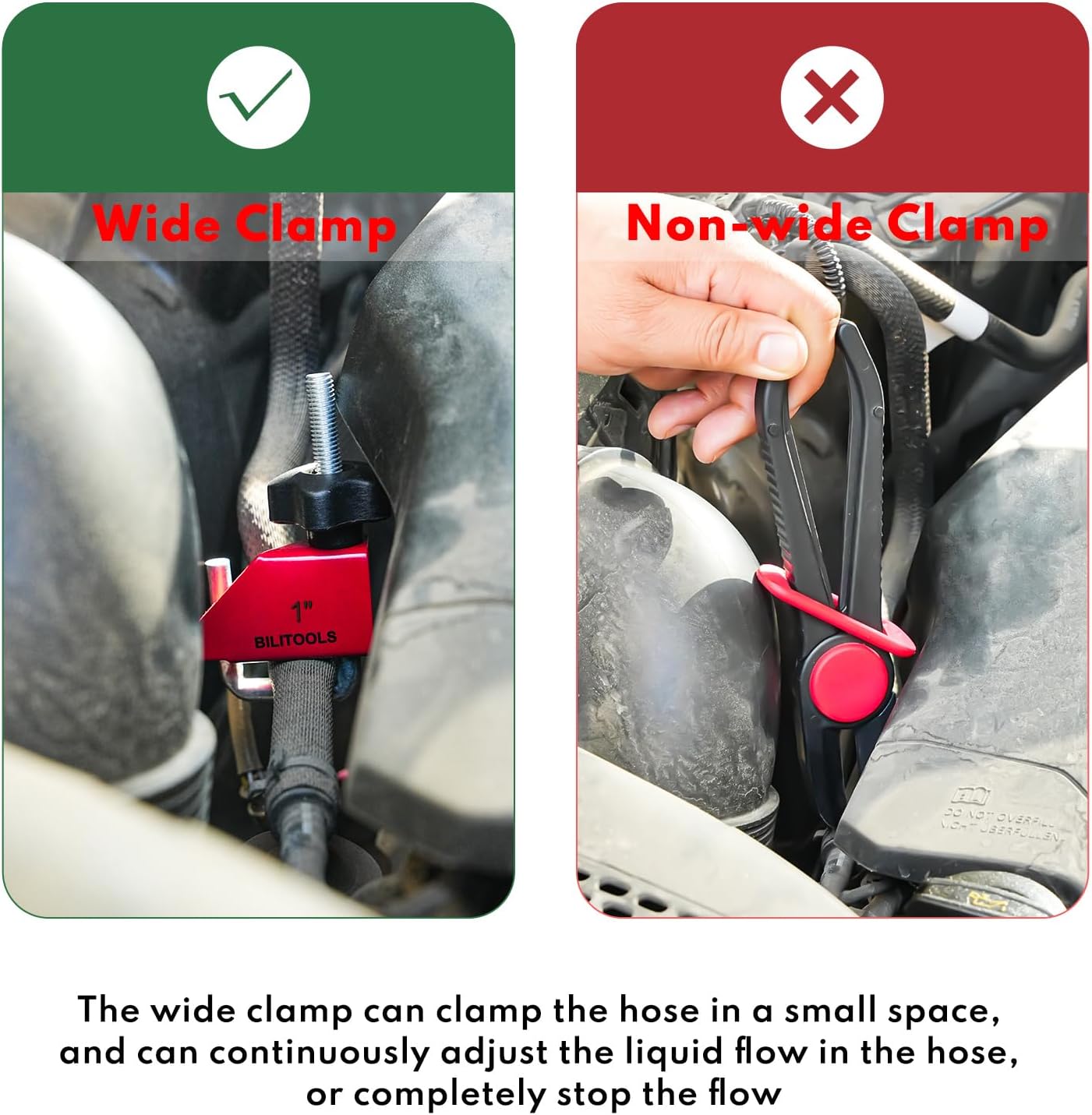 BILITOOLS 4 Piece Hose Pinch Off Pliers Clamp Pliers for Flexible Fuel Line Coolant Radiator Brake Hoses Clamp Tool etc, Without Damaging the Line