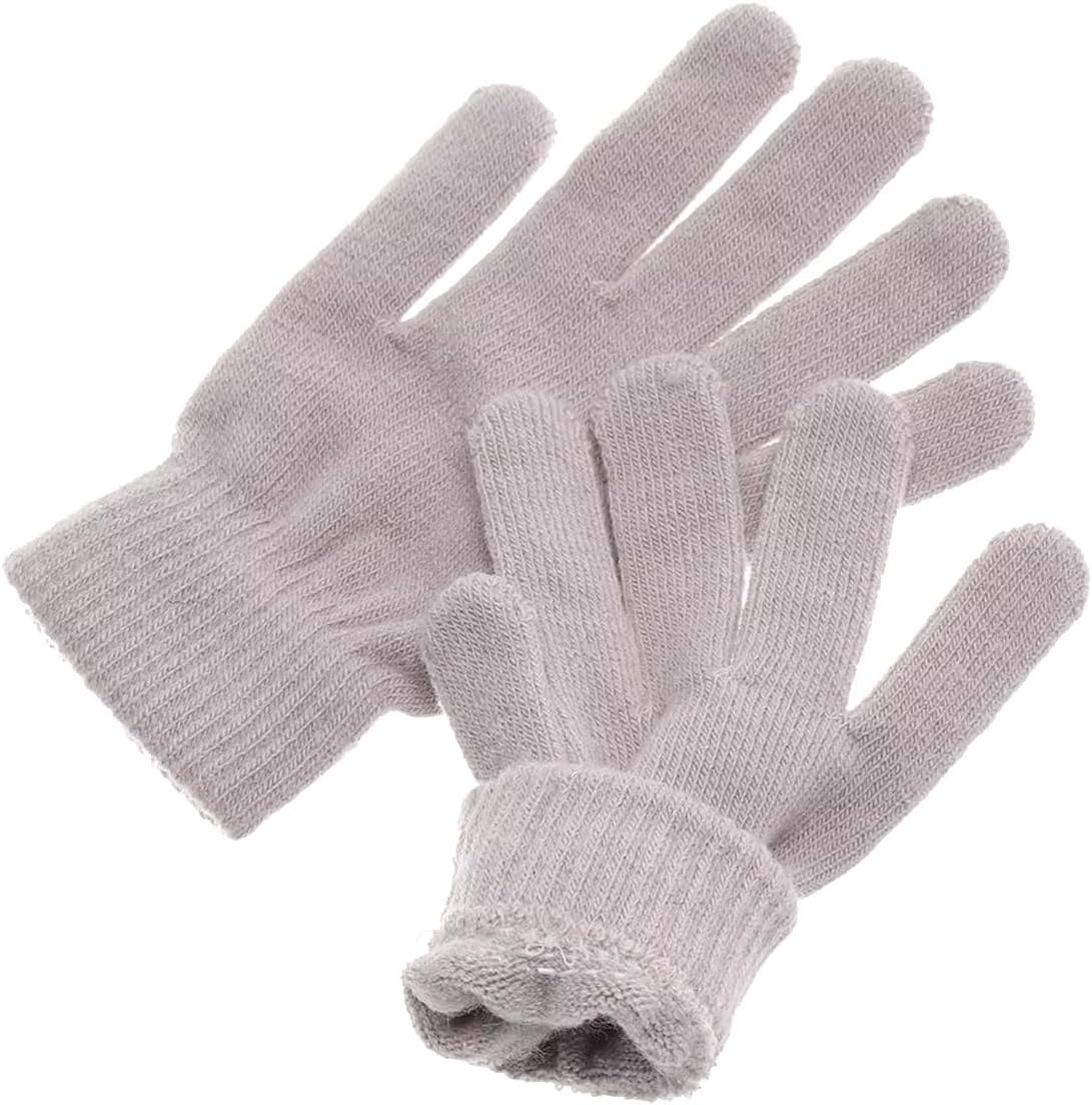 ECYC Unisex Winter Warm Gloves, Knitted Full Finger Gloves Thick Plush Knit Glove Mittens for Women Men