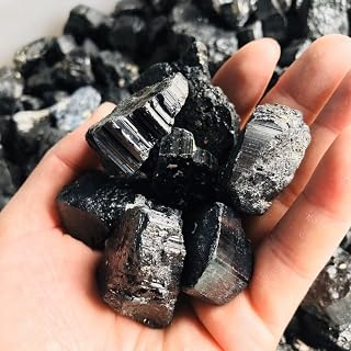 DSINEY Espécimen de Cristal Natural en Bruto, Piedra de Cristal de Cuarzo de turmalina Negra Reiki Natural en Bruto for decoración del hogar (Color : Light Grey, Size : 1500g)