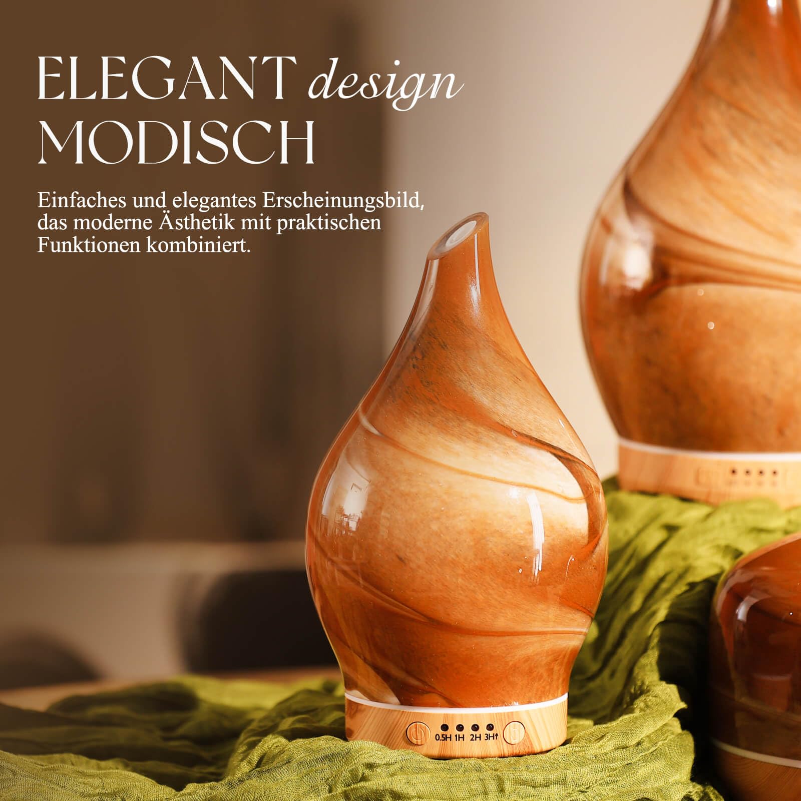 Porseme Aroma Diffuser Luchtbevochtiger 150ml 3D Luchtbevochtiger Ultrasone Stille 7 kleurveranderende LED's Kamerbevochtiger BPA Gratis voor woning Yoga SPA met Timer (Rose Goud