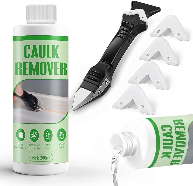 JAOJAO Removedor de masilla de silicona de 200 ml Masilla de disolución fuerte, transparente | Incluye espátula, Power Mild Performance para eliminar todo tipo de residuos de pegamento de caucho de silicona curados y sin curar