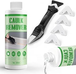 JAOJAO 200ml Silicone Caulk Remover Strong Dissolving Caulk, Clear | Include Spatula, Power Mild Performance for Removing All Types of Uncured and Cured Silicone Rubber Glue Residue