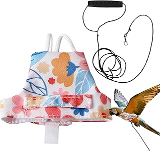 鳥用ハーネス,ペット用調整可能リトラクタブル飛行服 - 鳥用飛行ハーネスと訓練用ロープ | コンゴウインコ セキセイインコ ラブバード コン ヨウム オカメインコ用