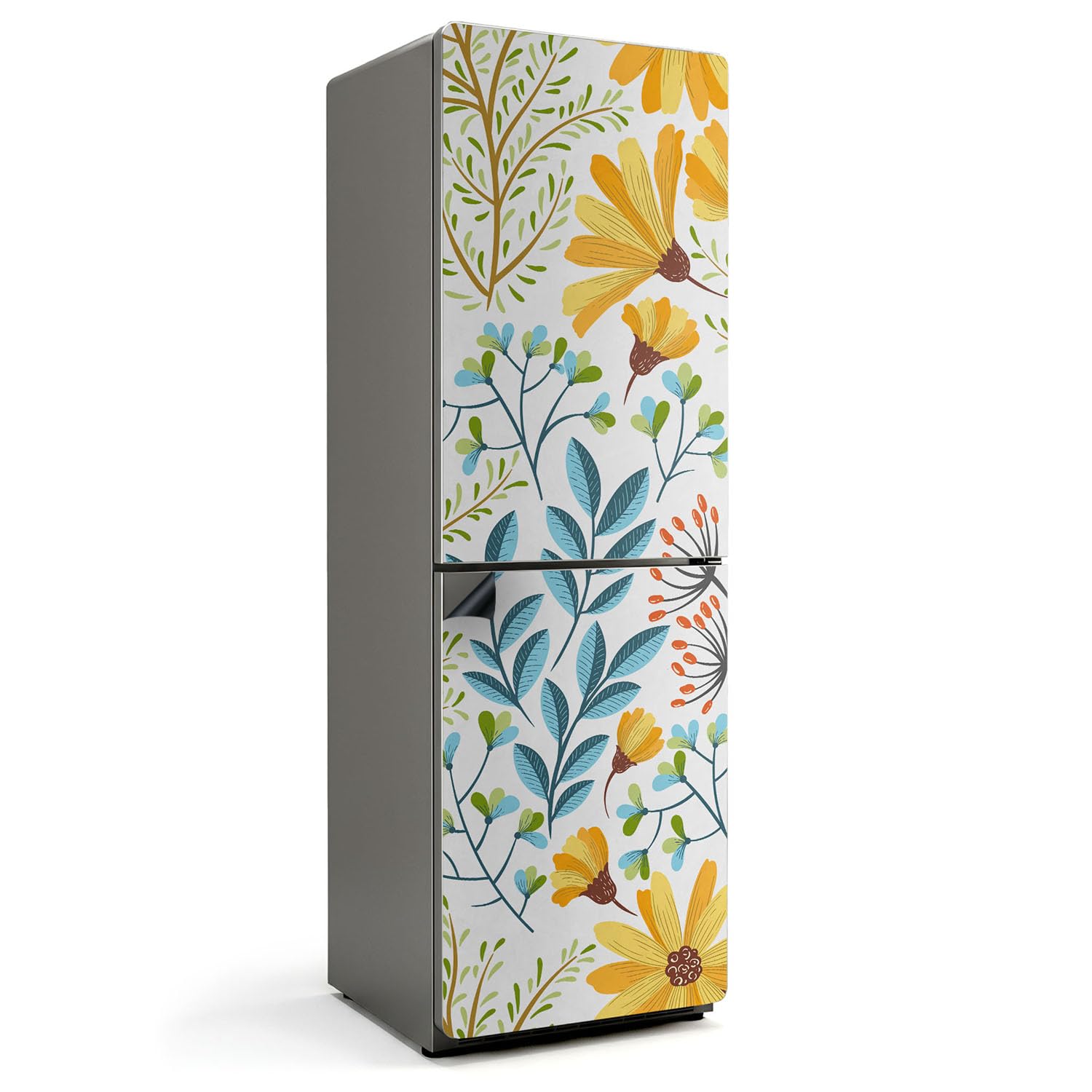Tapis de cuisine magnétique étanche 60x190 pour un design floral élégant