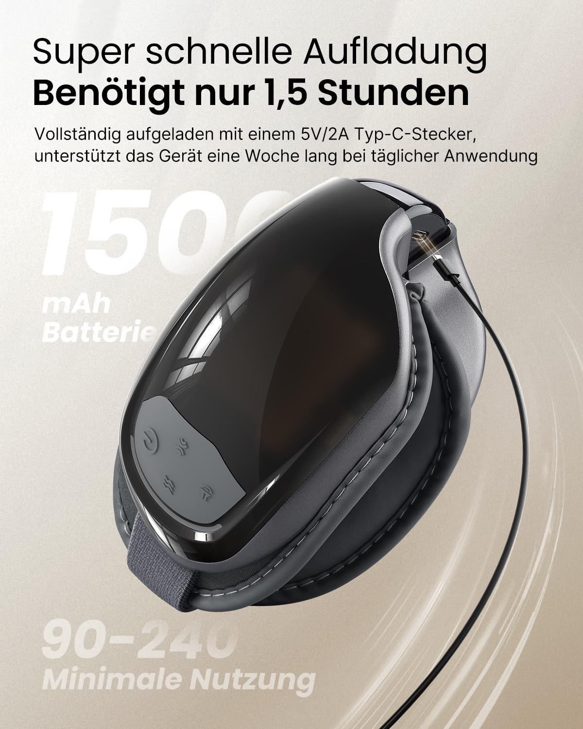 RENPHO Eyeris 3 Augenmassagegerät mit Wärme, Bluetooth & Luftdruck – Entspannung für Augenmüdigkeit, Trockene Augen & Kopfschmerzen