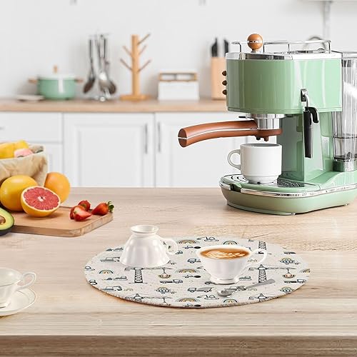 Miniatura 6 de 3 Pcs Trivet Hot Plate Site Machinery Rainbows Dots for Hot Pots and Pans 15in Cotton Thread Weave Heat Resistant Coasters for Instant Pot Dish Mat