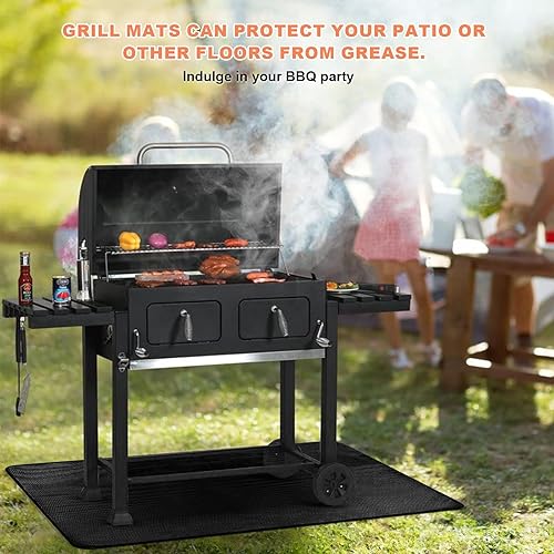 Miniatura 7 de Azadx Alfombrilla para parrilla de exterior de 36 x 48 pulgadas, para proteger la cubierta, almohadilla de parrilla ignífuga de doble cara para