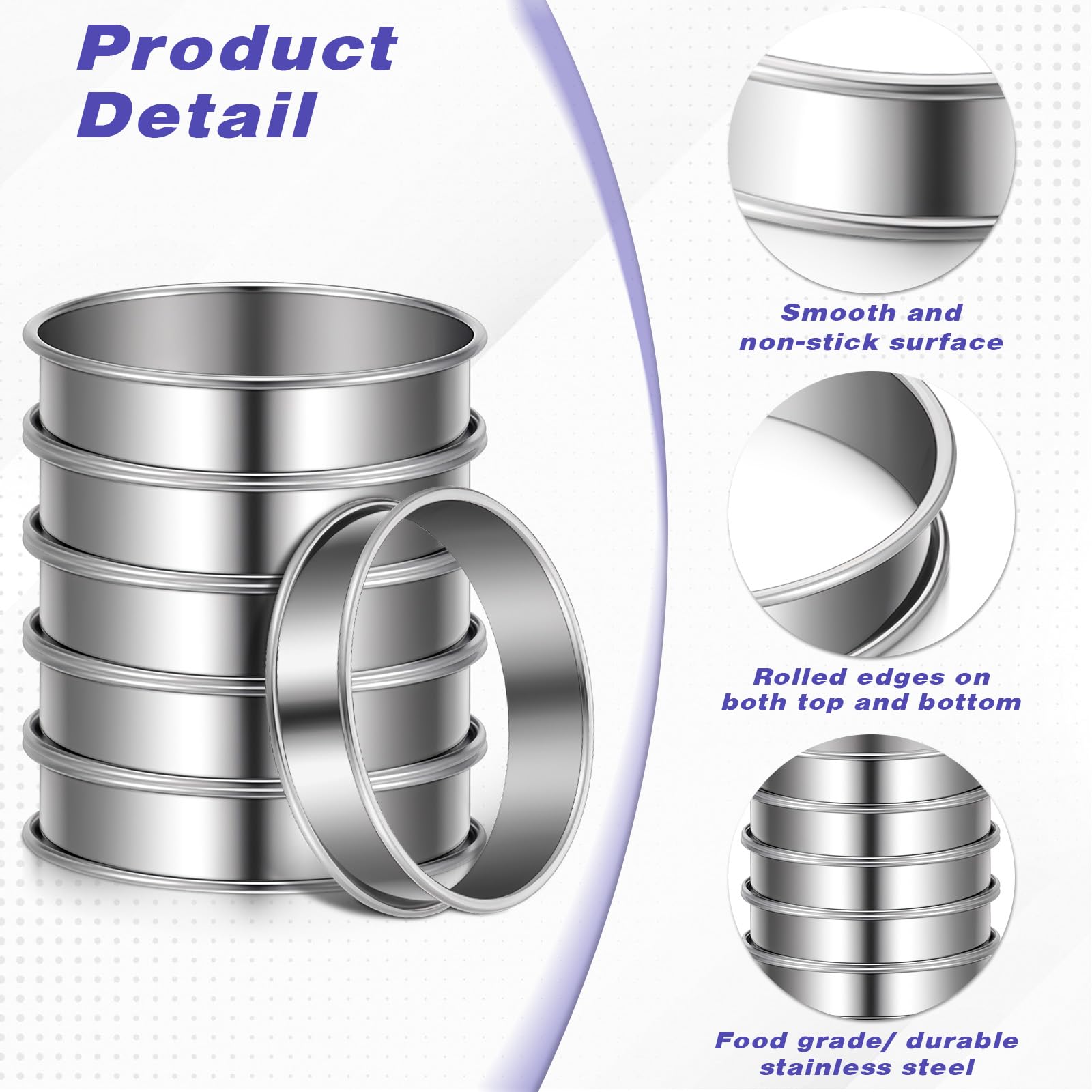 Stainless Steel Cookie Rings - 12 Pack -3