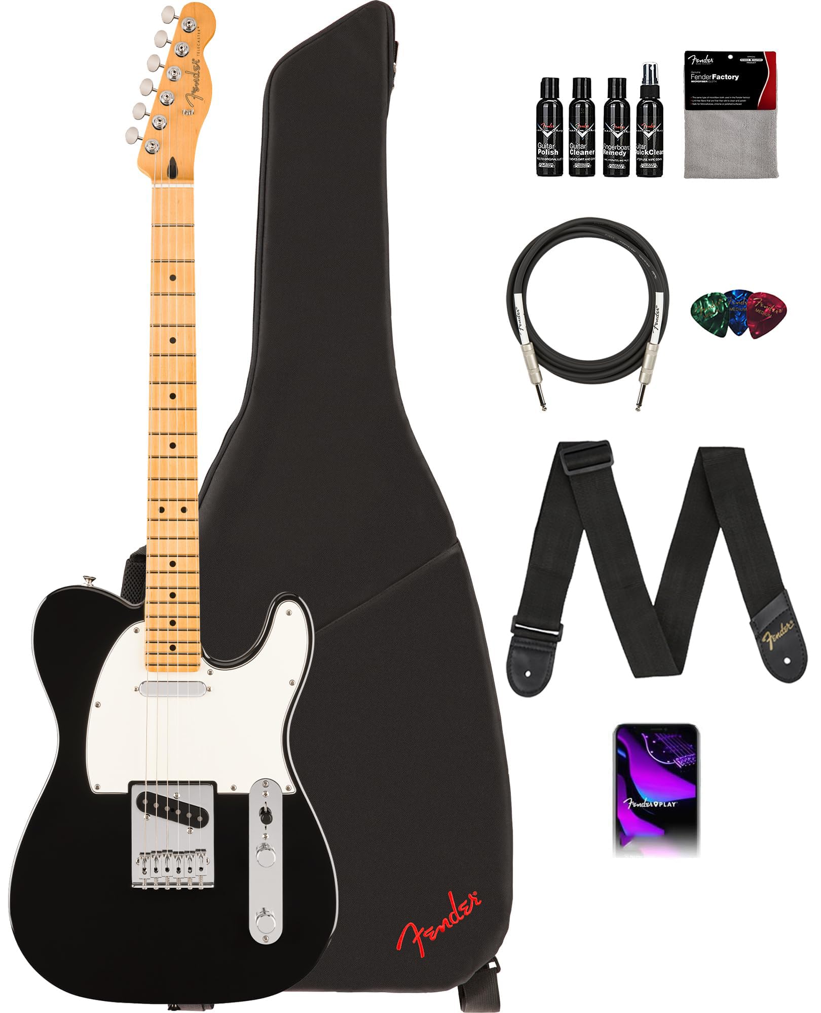 Fender player ii Telecaster 【本体のみ、ケース無】 Amazon.com: Fender Player II Telecaster - Black Bundle with Gig