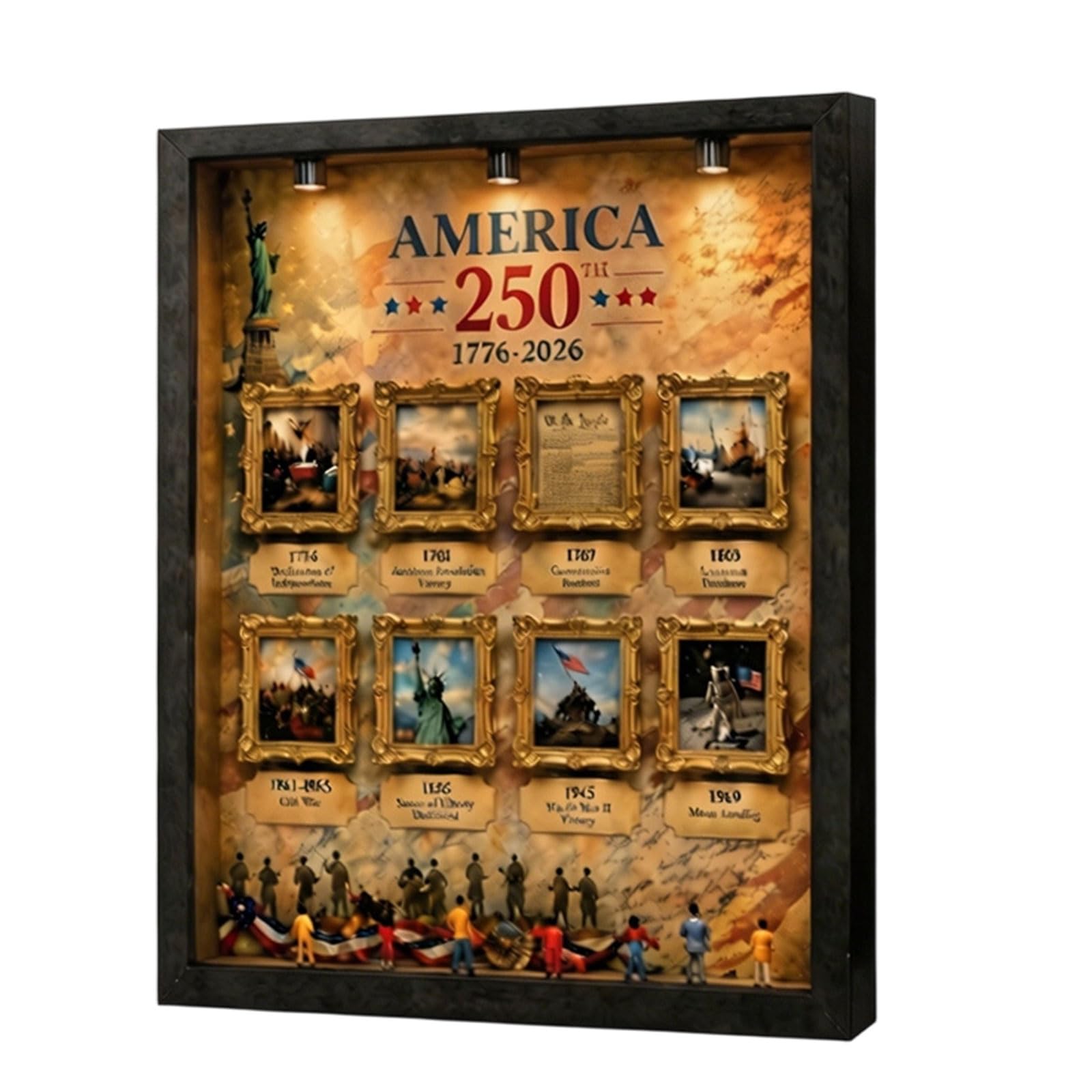 PANGBOER Wood and Resin Combination Photo Frame Easy to Assemble Holiday Party Decoration for Various Celebration Craft Wooden Photo Frame
