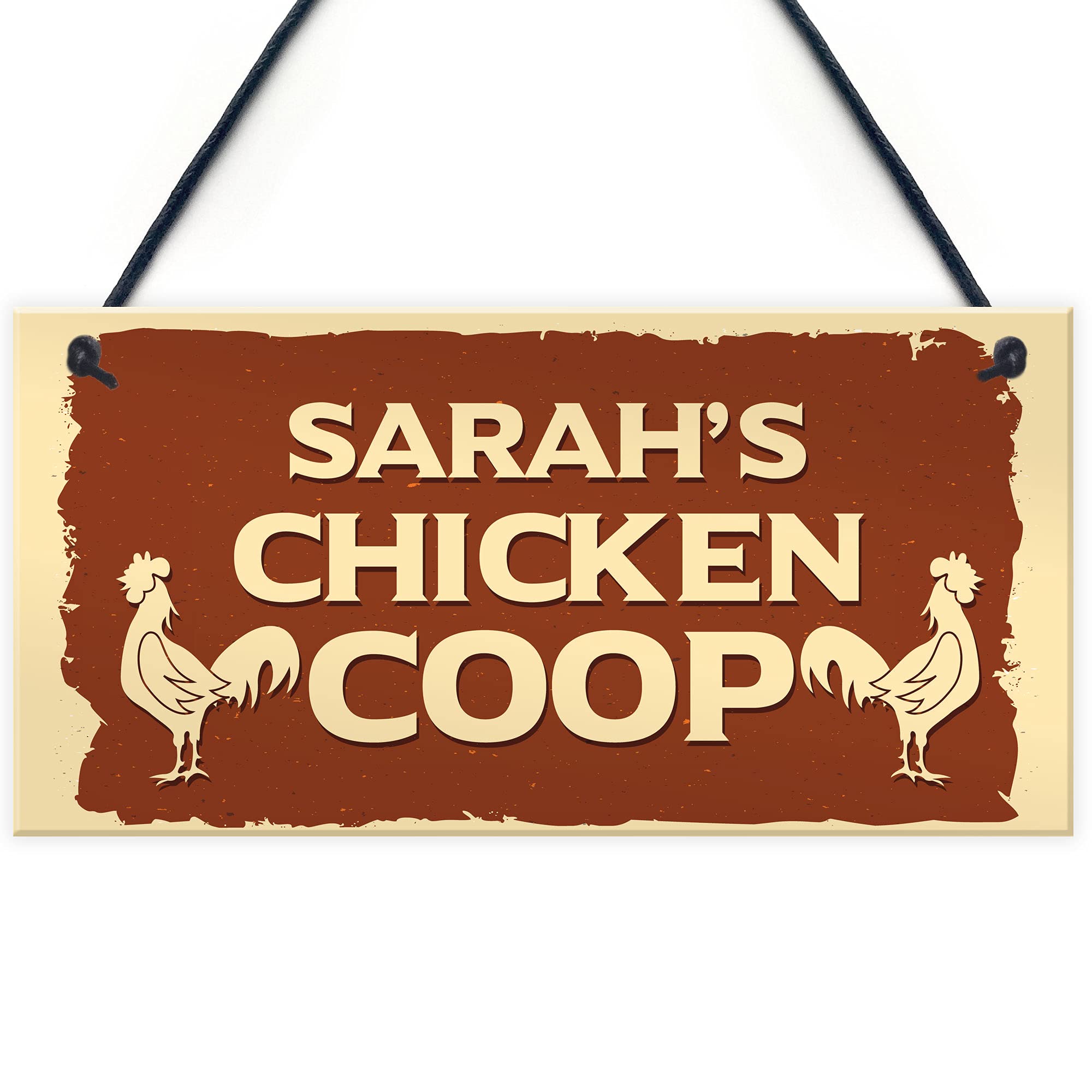 Red Ocean Personalised Chicken Coop Hanging Signs Novelty Chicken Pet Gifts Garden Signs
