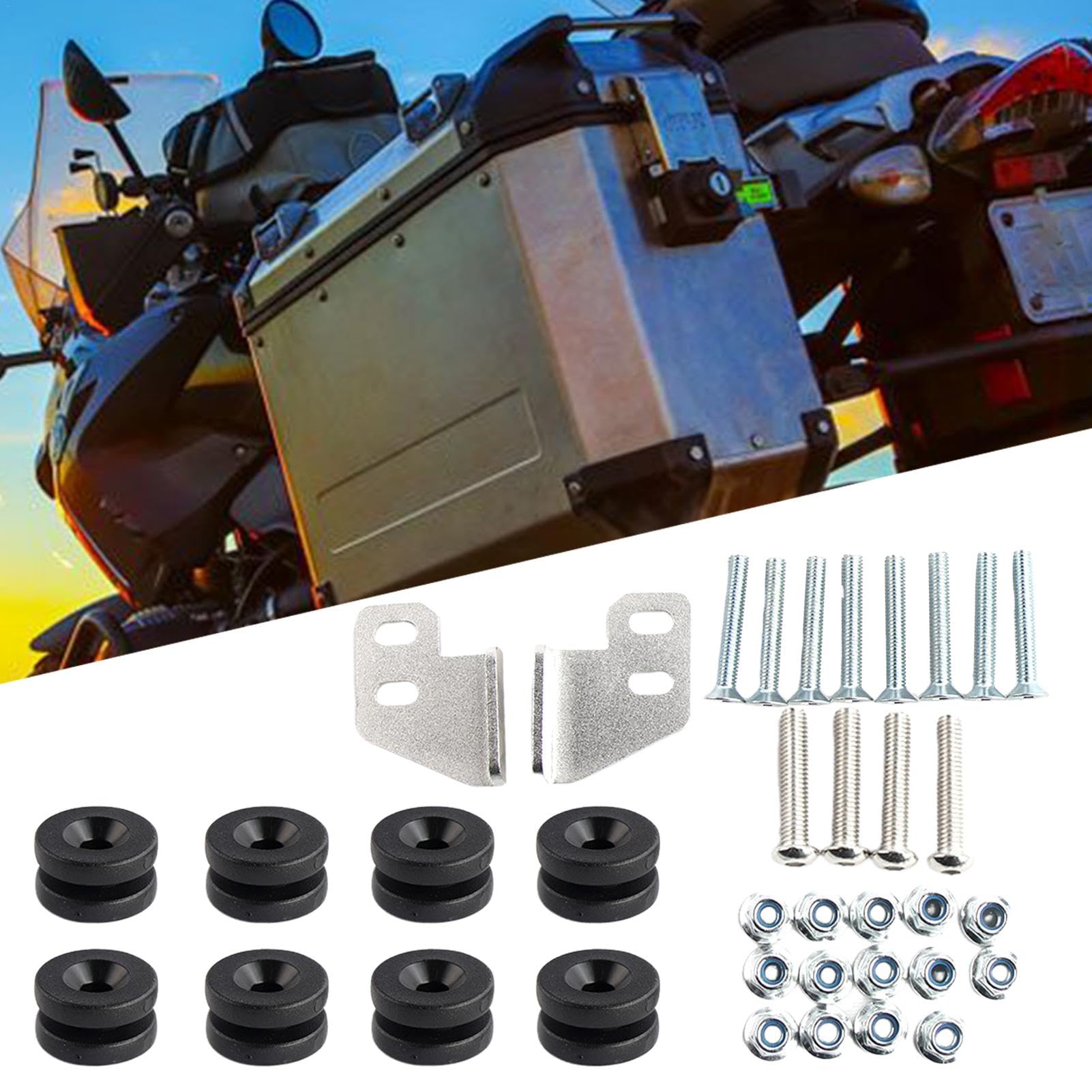 Kit Staffa Per Valigia Laterale Moto – Supporto Borse Posteriore In Metallo Con Rondelle E Bulloni, Montaggio Facile E Sicuro