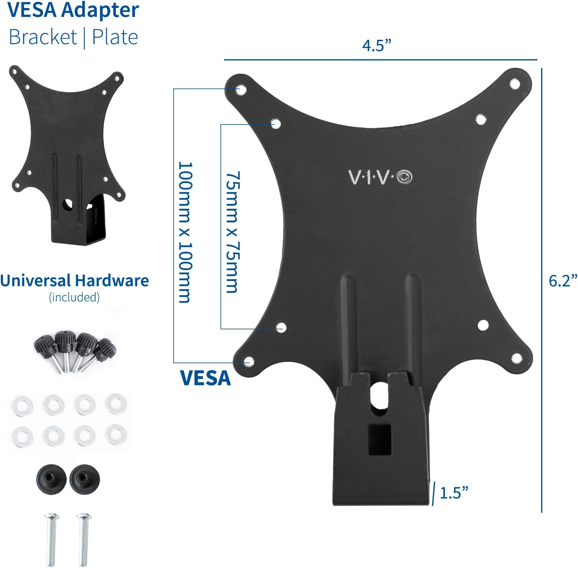 VIVO Quick Attach VESA Adapter Plate Bracket Designed for Dell Monitors S2218, S2318, S2319, S2418, S2419H, S2718, S2719, SE2419H, and More (MOUNT-DLS024)