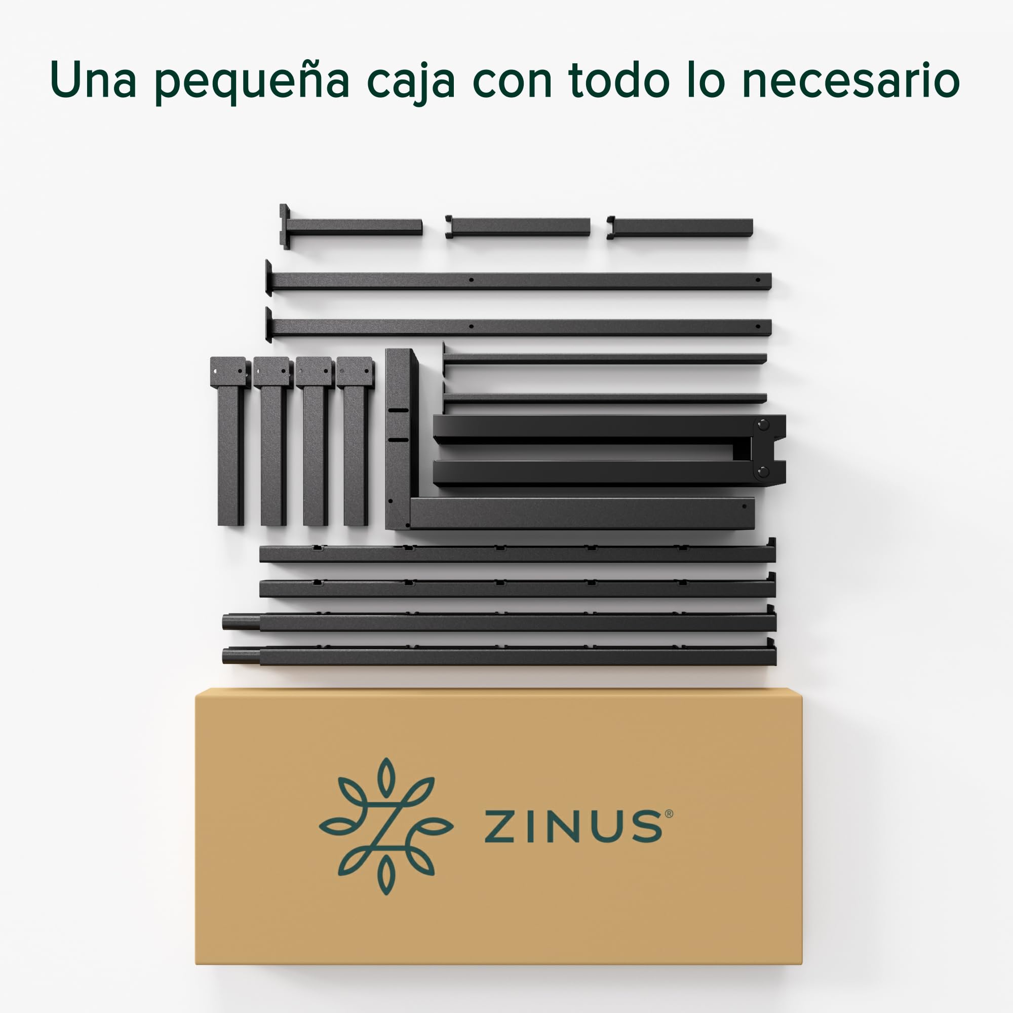 Zinus Elias Cama 150x190 cm - Altura 36 cm con Almacenamiento Debajo de la Cama - Marco de la Cama de Plataforma de Metal - Negro