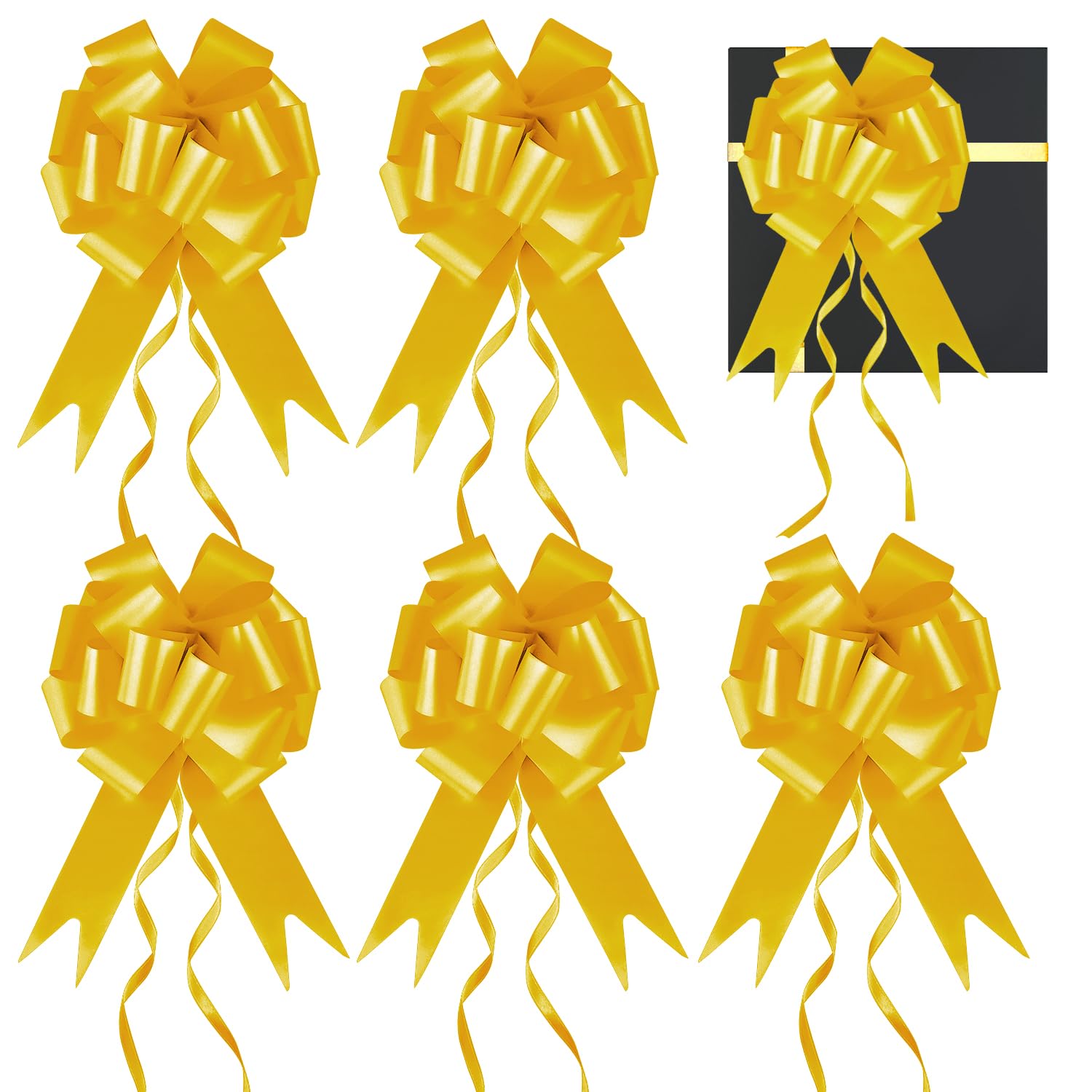 Cabilock 24 Goldene Geschenkschleifen - 6.9cm Baumförmige Schleifen Für Geschenke