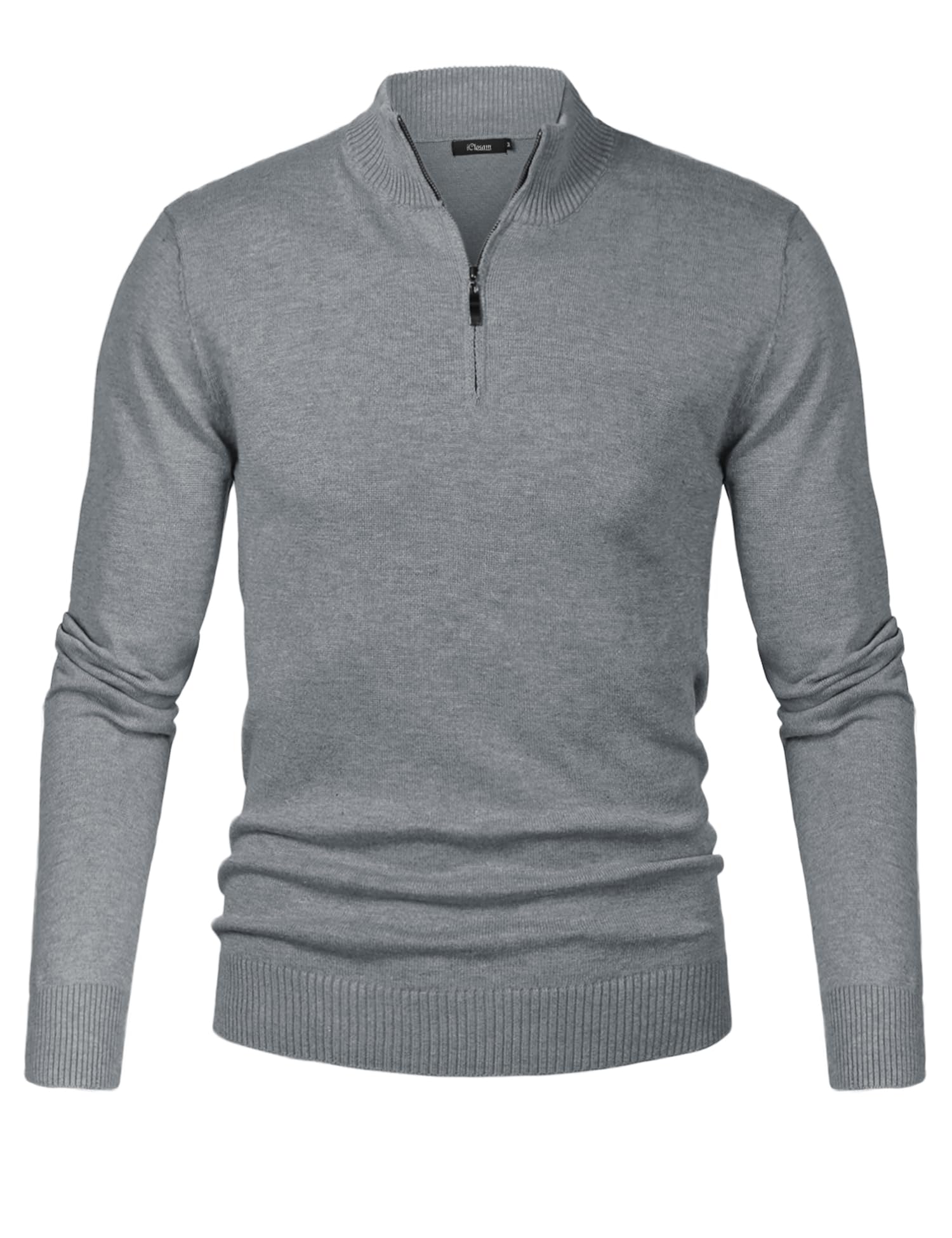 iClosam Maglione Uomo Invernali Collo Alto con Zip Pullover Giacca in Maglia Maglione Pullover Invernale Tenere Caldo