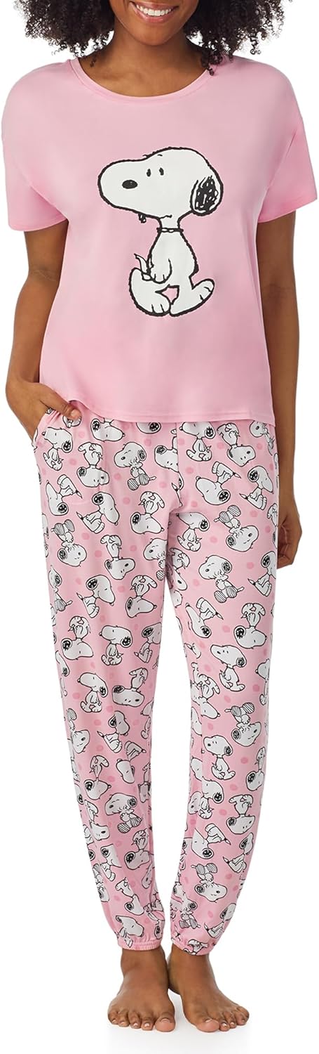 Richard Leeds International Womens Pajama Sets Disney | Hello Kitty |Snoopy Soft Stretch 2 Piece Jogger Lounge Sets for Women