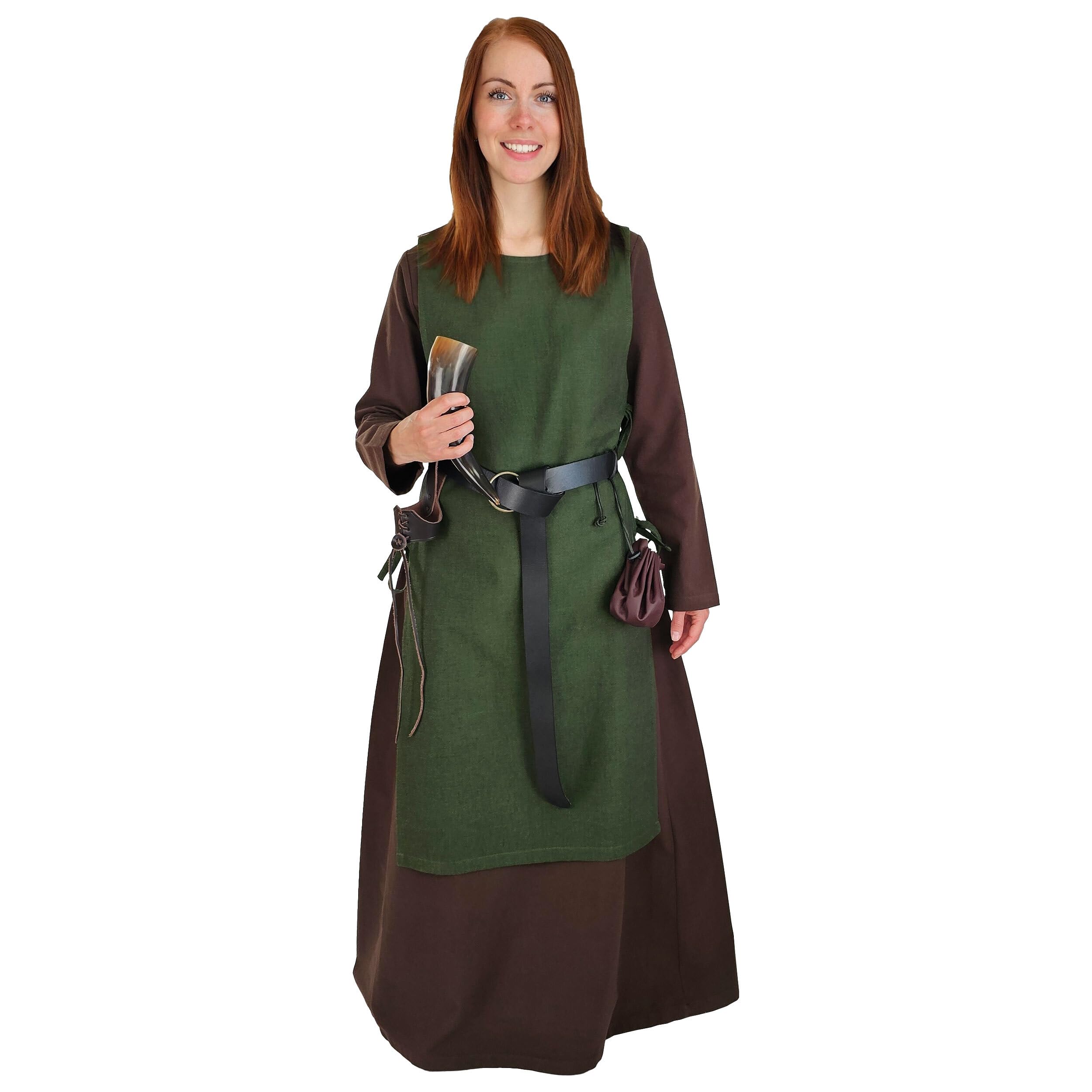Vestido vikingo clásico Lykke- algodón azul, rojo, verde, negro o marrón medieval, LARP, recreación