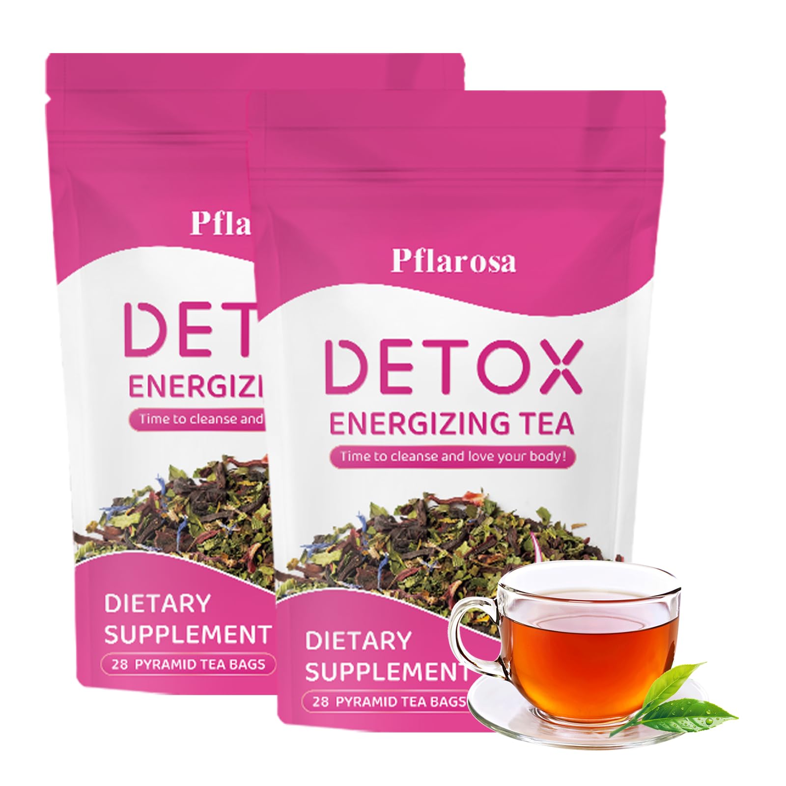 Detox Tee zum Abnehmen – 56-Tage Kräutertee-Kur mit Grüntee, Oolong & Löwenzahn – Natürliche Unterstützung für Stoffwechsel & Verdauung – Sanfte Entgiftung, Vegan, Mit Pfirsichgeschmack