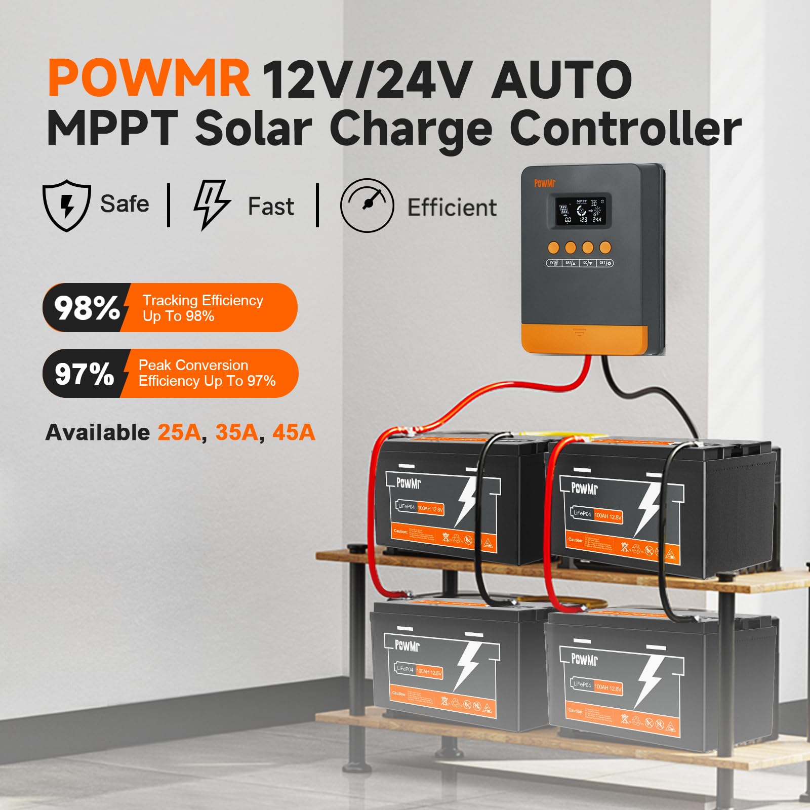 Amazon.co.jp: MPPT ソーラー充電コントローラー 25A12V/24V オート