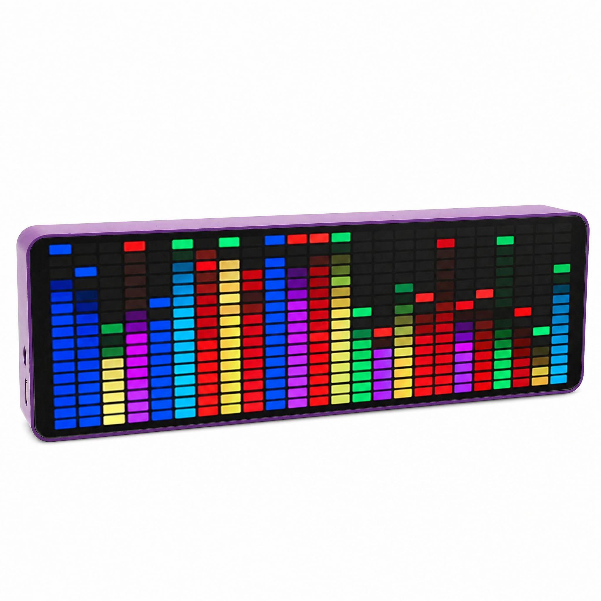 Analizzatore di Spettro Audio, Display LED Spettro Vocale Musicale, Display Orologio Analizzatore Ritmo Luce RGB Colorato per Musicisti, 20 Effetti Dinamici e 7 Colori