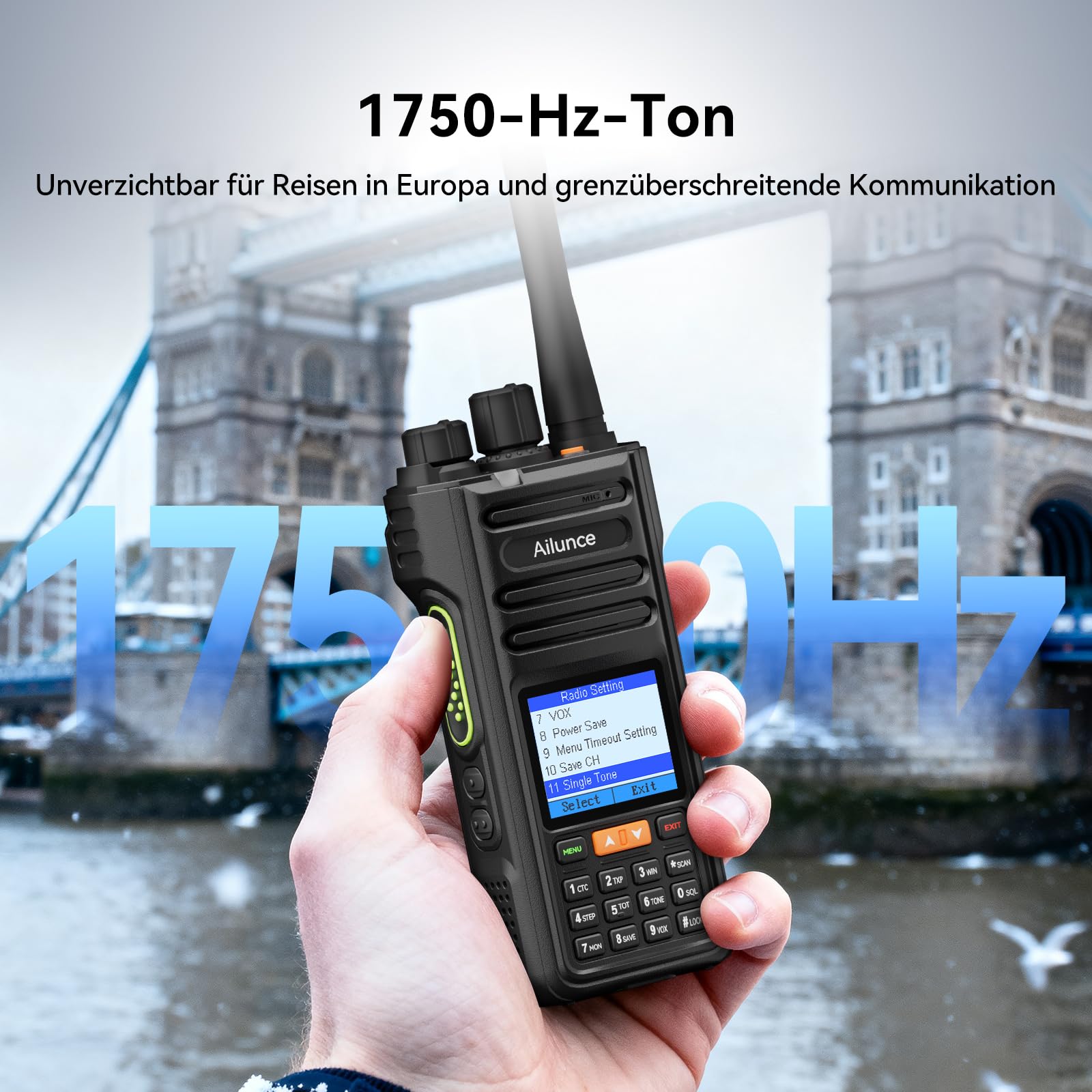 Retevis Ailunce HA2 Amateurfunk, APRS/GPS, Bluetooth, APP Steuerung, Funkgerät mit Großer Reichweite, AM/FM, IP67 Wasserdicht, 2800mAh, Amateurfunkgerät für Outdoor Enthusiasten (1 Stück, Schwarz)