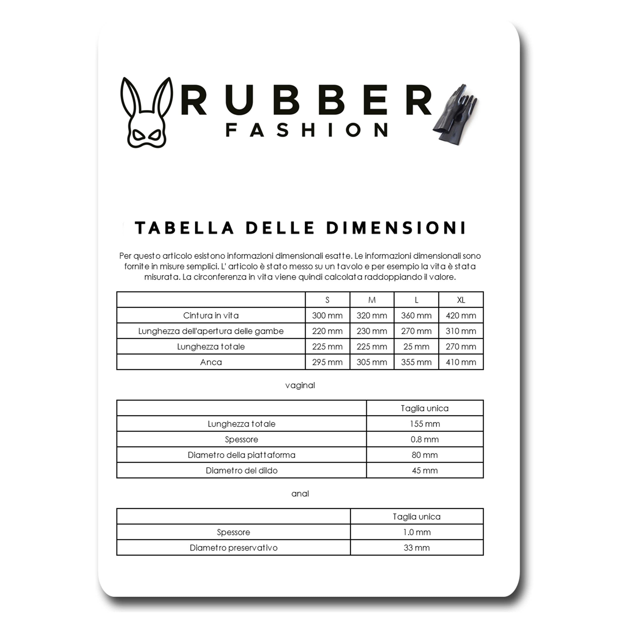 Rubberfashion Pantaloncini in Lattice - Slip in Gomma Sexy - Mini Slip in Lattice con preservativo anale e Dildo vaginale - Biancheria Intima in Lattice da Donna