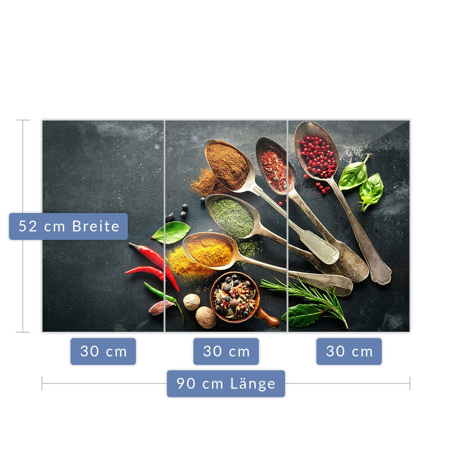 Cache-plaque de cuisson en céramique - Planche à découper - 1 pièce - 90 x 52 cm - Motif