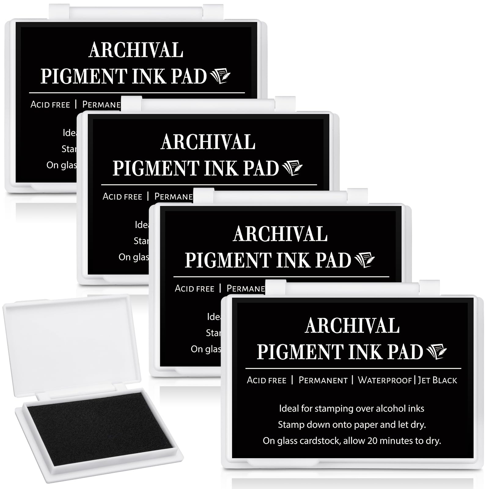 Amazon.com: MotiMind 4 Pcs Black Archival Pigment Waterproof Ink  display picture 1