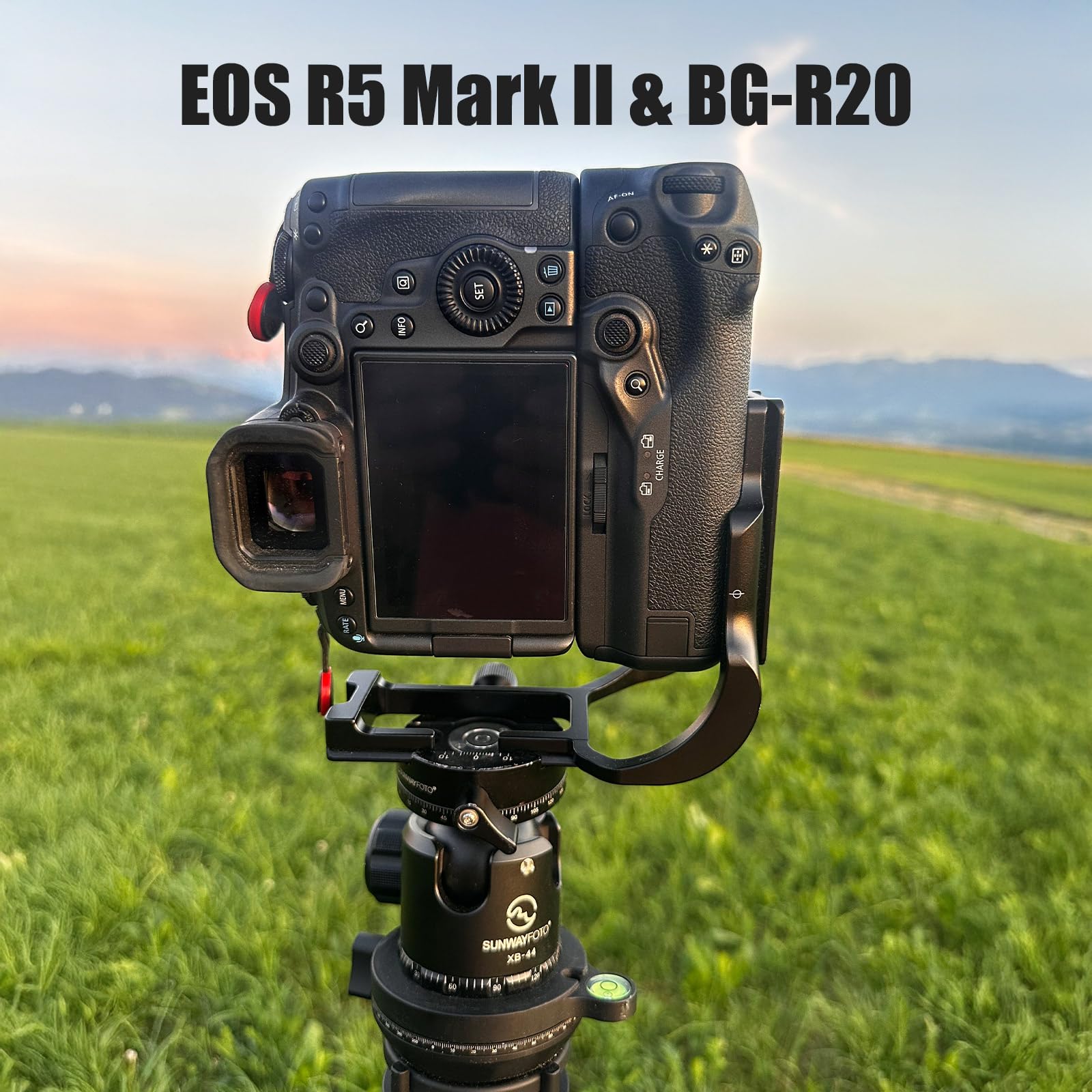 SUNWAYFOTO PCL-R5G niestandardowy wspornik L do Canon EOS R5/R6 z uchwytem akumulatorowym kompatybilny z BG-R10 Arca RRS