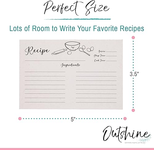 Miniatura 9 de OUTSHINE Tarjetas de recetas de 4 x 6 pulgadas, diseño de granja, plantilla de tarjeta de recetas para caja de recetas, juego de 50 tarjetas de