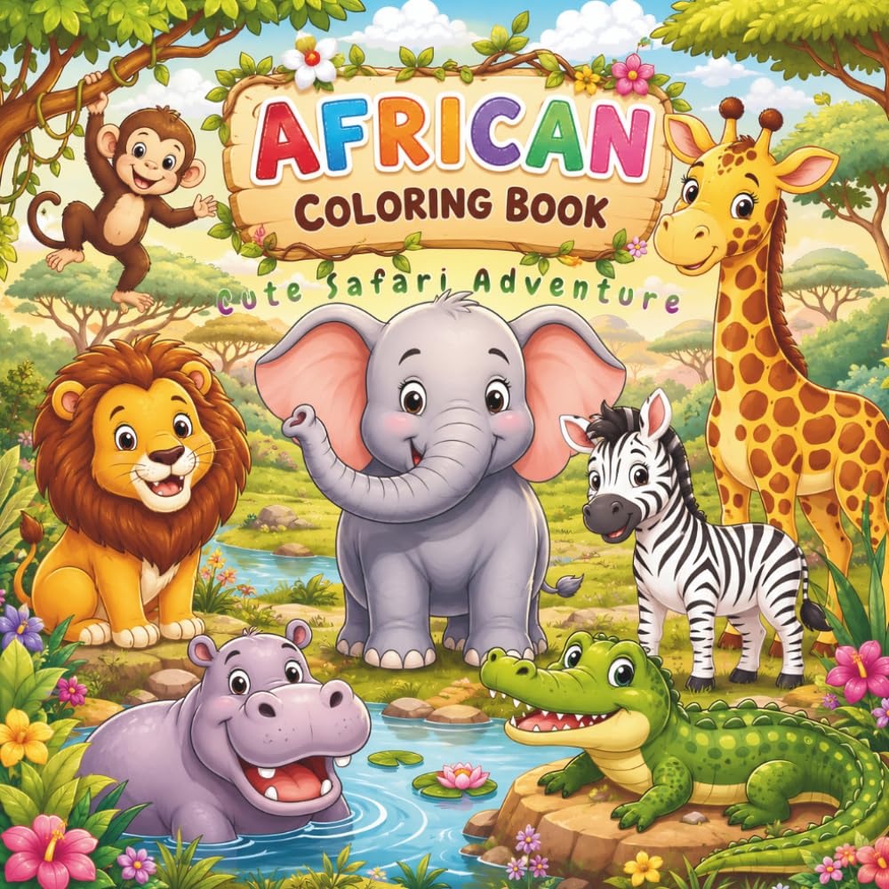 African Coloring Book: Cute Safari Adventure