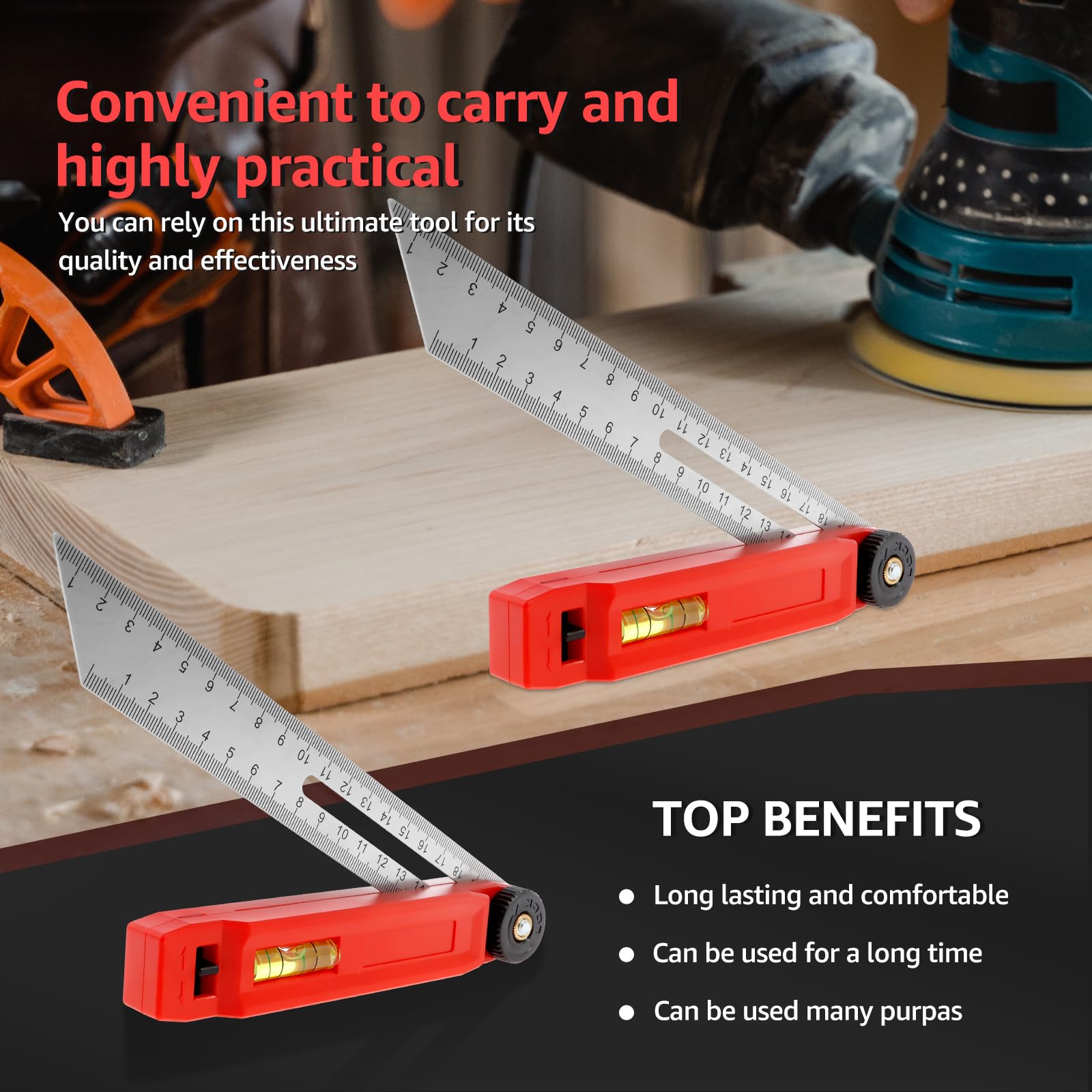 T Bevel Carpenters Angle Finder Adjustable Sliding T Bevel Gauge Portable Stainless Steel Sliding Angle Ruler with Metric and Imperial Scales for Woodworking