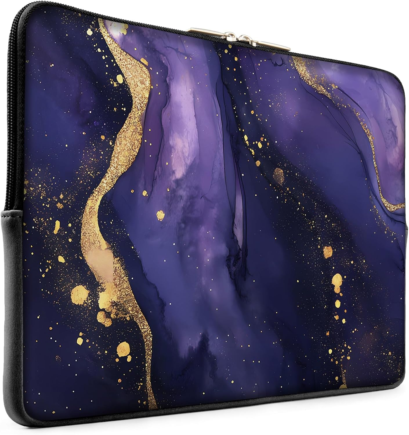 Laptop 13 inch Sleeve Case for MacBook Air 13-13.6 inch, Laptop Bag Cover for MacBook Pro 13" 14 inch, Shockproof Briefcase Travel Carrying Sleeve for 14" Chromebook HP Dell I Purple Marble