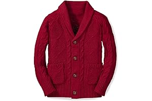 Boys' Classic Red Cardigan Sweater