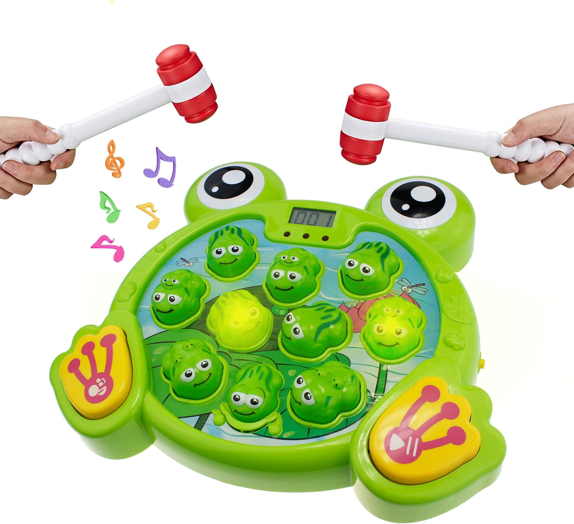 INvench Super Frog Game Toddler Toys - 2 Hammers Baby Interactive Fun Toys Toddler Activities Games with Music&Light for Boys Girls Ages 2 3 4 5 6