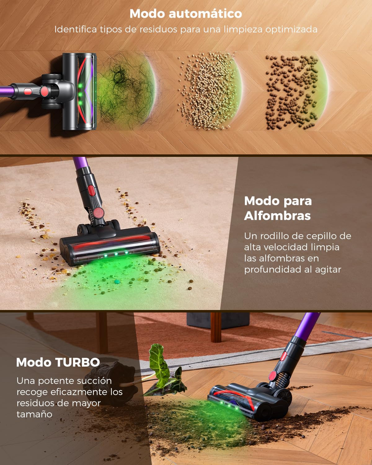 Aspiradora sin Cable, Ideal para Pelo de Mascotas/Alfombras