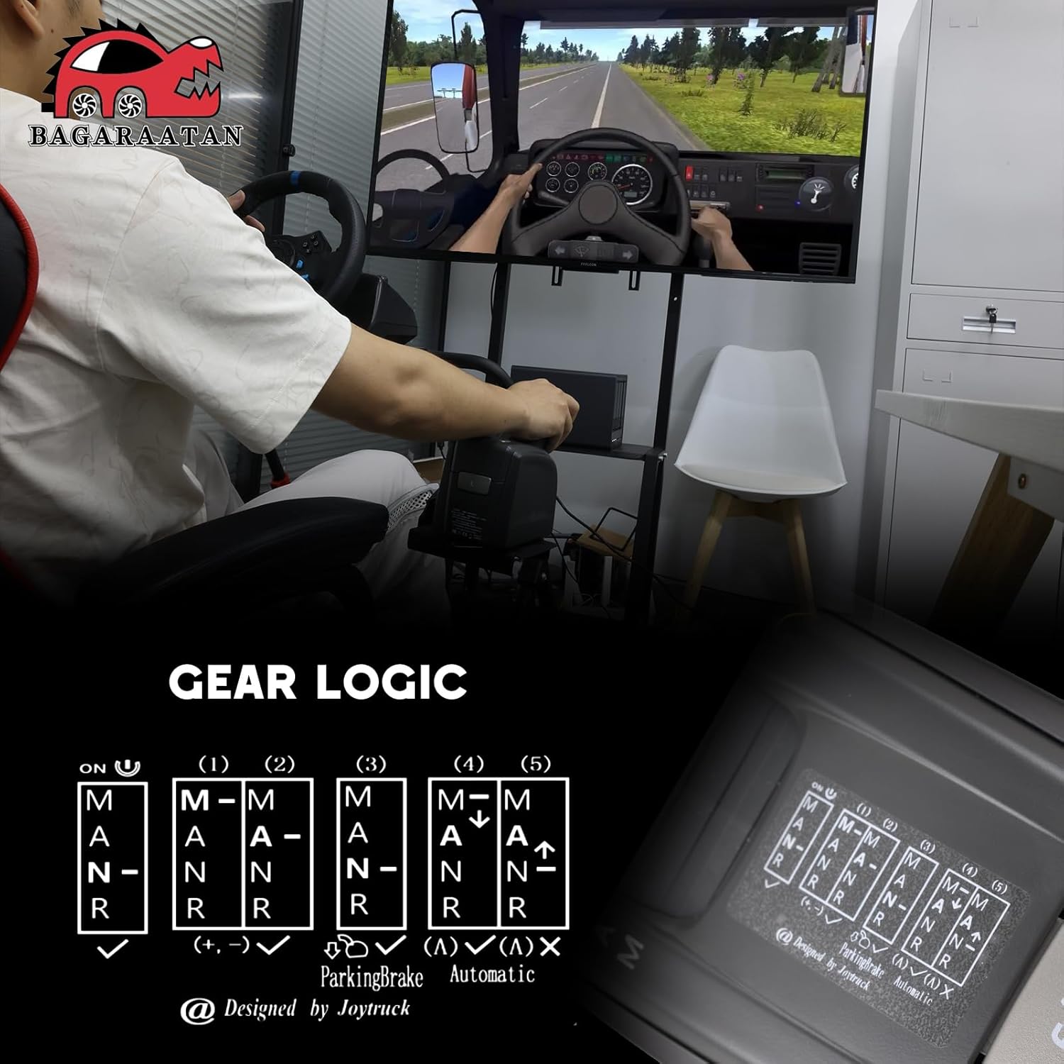 USB Truck Simulator Shifter Compatible with Euro Truck Simulator 2 (ETS2) American Truck Simulator (ATS), Truck Shifter PC Replace Gear Shift Lever LHD Compatible with Volvo Truck Games
