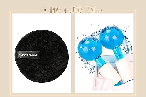 Miniatura 6 de CIBLUTY Globos de hielo para cara, 2 globos faciales para herramienta de masaje, masajeador facial de piel fría, aprieta la piel, reduce la