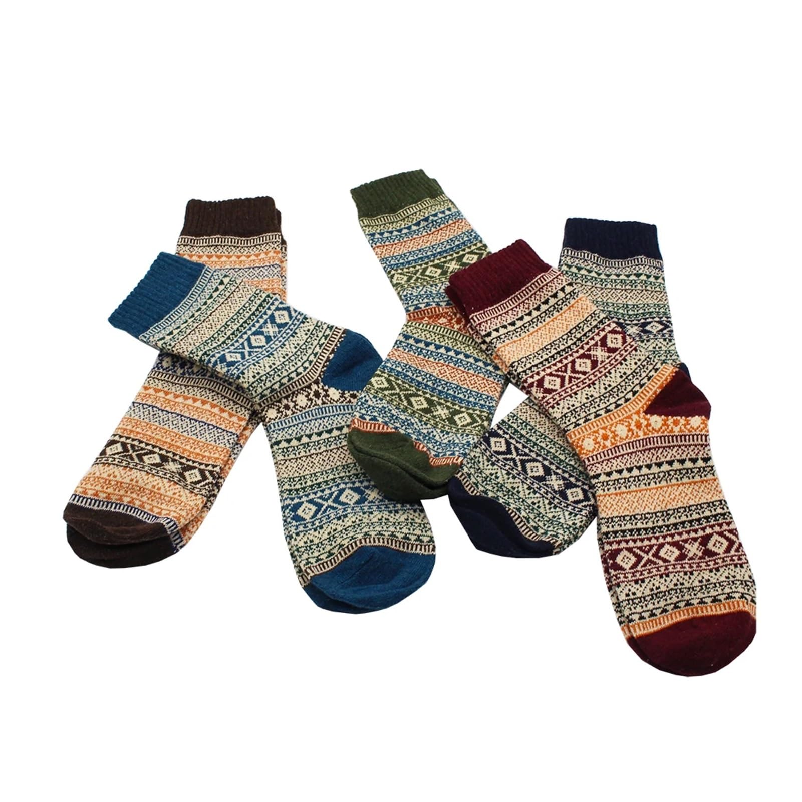 5 Pares De Calcetines Térmicos Lana Y Cachemira Gruesos For Mujer, Ideales For El Invierno. Estilo Europeo-americano, Modernos E Informales