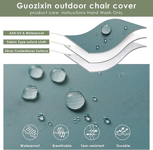 Miniatura 6 de Fundas para muebles, fundas para sillas impermeables para muebles de exterior, giratorias, mecedoras, para asiento profundo, se adapta a hasta 39.25